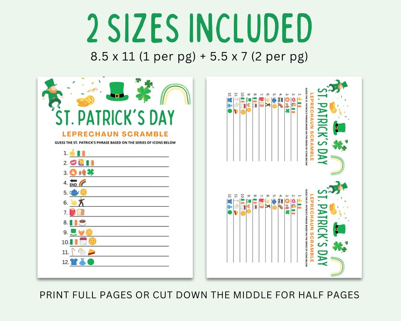35 St. Patrick's Day Games | Printable Party Bundle (Kids, Teens, Adults) image 5