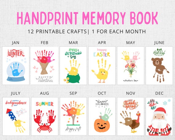 Handprint Keepsake | Handprint Memory Book | Handprint Art | Handprint Craft | Handprint Craft Printable | Handprint Craft for Kids