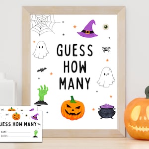 Guess How Many Candies | Guess How Many Halloween | Halloween Candy Game | Guess How Many Game | Halloween Party Games | Halloween Printable