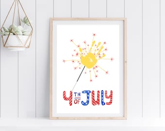 4th of July Handprint Craft Printable | Patriotic Kids Keepsake ...