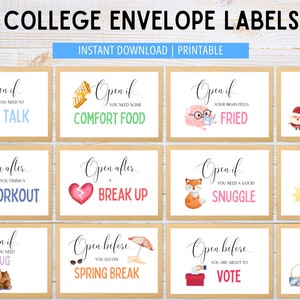 Open When Envelopes For College, University Gifts, College Gifts