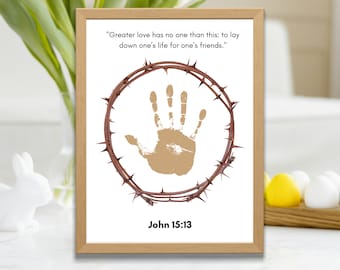 Christian Easter Handprint Craft | He is Risen Craft | Easter Handprint Art | Easter Church Craft | Easter Craft Kids | Easter Bible Craft