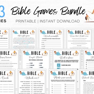 Bible Games Bundle | Bible Study Games | Bible Games for Adults Kids | Youth Group Game | Bible Trivia | Bible Memory | Bible Game Printable