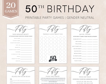 50th Birthday Games | 50th Birthday Party Games | Birthday Games | Born in 1974 Game | 50th Birthday Games Women Men | Birthday Printable