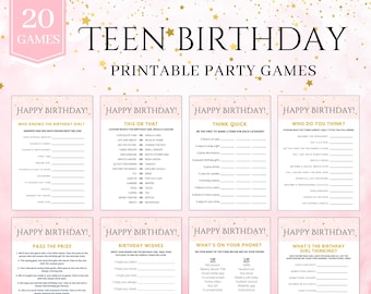 Teen Birthday Game Bundle | Printable Party Games (Digital Download)