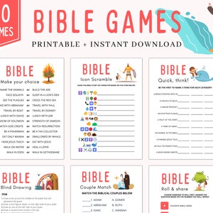 Bible Games | Bible Game | Bible Games for Adults Kids Teens | Bible Trivia Game | Bible Game Bundle | Christian Games| Bible Game Printable
