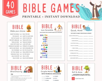Bible Games | Bible Game | Bible Games for Adults Kids Teens | Bible Trivia Game | Bible Game Bundle | Christian Games| Bible Game Printable