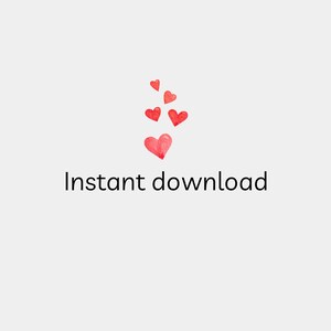 May include: Instant download graphic with red hearts scattered around the text.