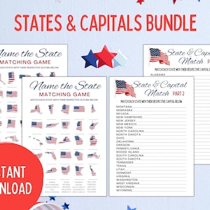 States and Capitals Game | State Capitals Trivia | Learn States and Capitals | US Geography Worksheet | US Geography Homeschool School