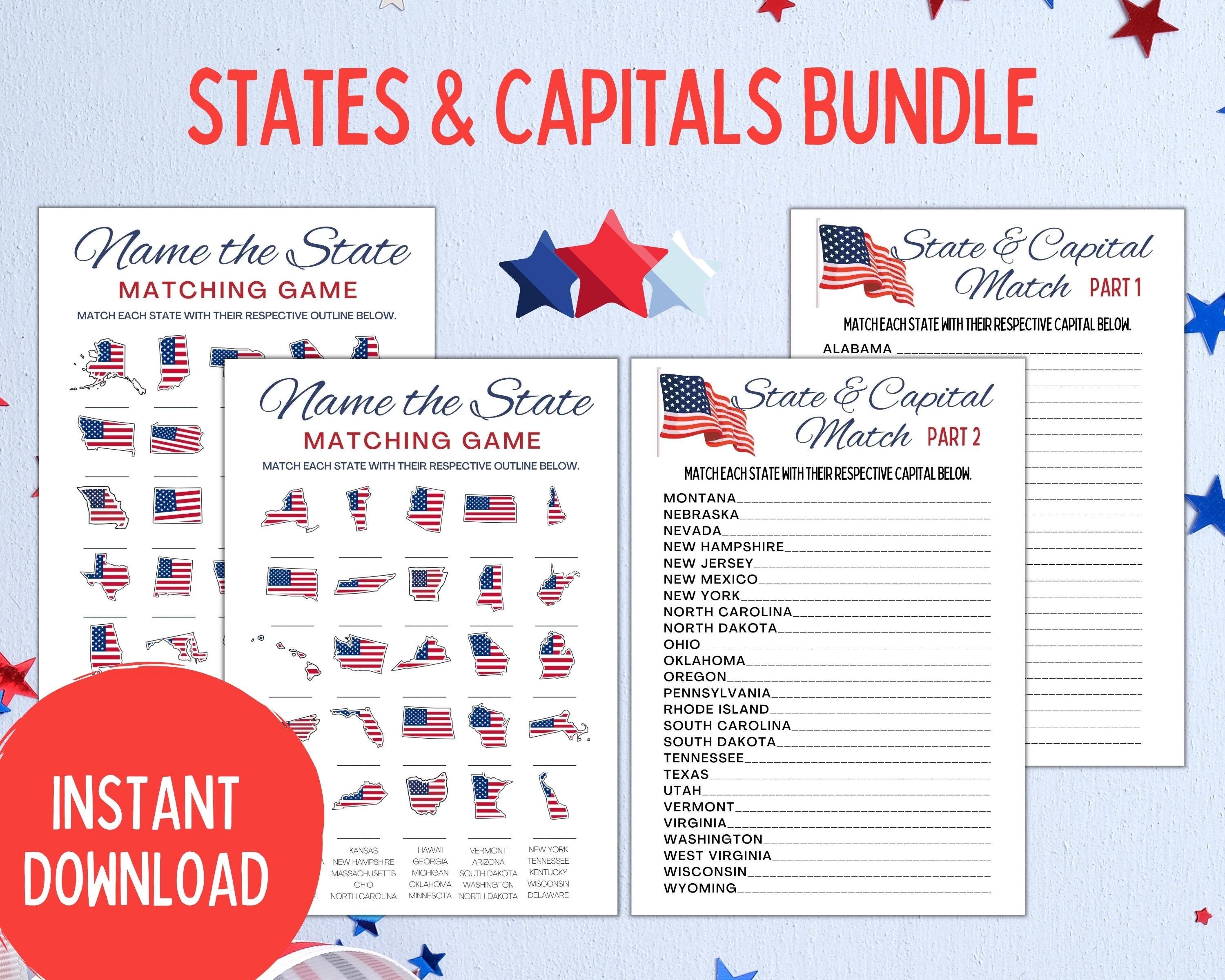 State Capitals Worksheet