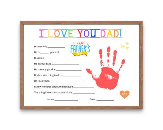 Cornice in legno con supporto per il regalo fai-da-te per il papà Regalo per la Festa del Papà da parte dei bambini - CALLIE