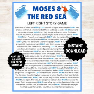 Bible Left Right Game | Moses Parting the Red Sea Game | Exodus Bible Game | Sunday School School | Crossing the Red Sea Lesson