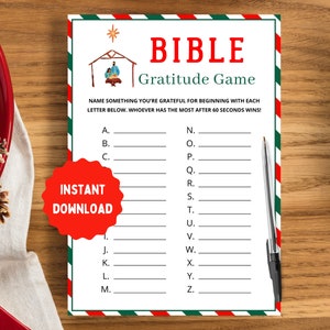 Christmas Gratitude Game | Church Christmas Party Game | Christmas Bible Game | Nativity Games | Youth Group Game | Christian Christmas Game