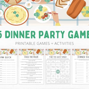 Dinner Party Games | Printable Dinner Party Games | Dinner Games | Dinner Table Games | Icebreaker Game | Happy Hour Games | Work Party Game