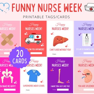 Nurse Appreciation Cards | Nurses Week Gifts | Nurses Week Tags | Nurse Appreciation Week | Nurses Appreciation Gifts | Printable Nurse Gift