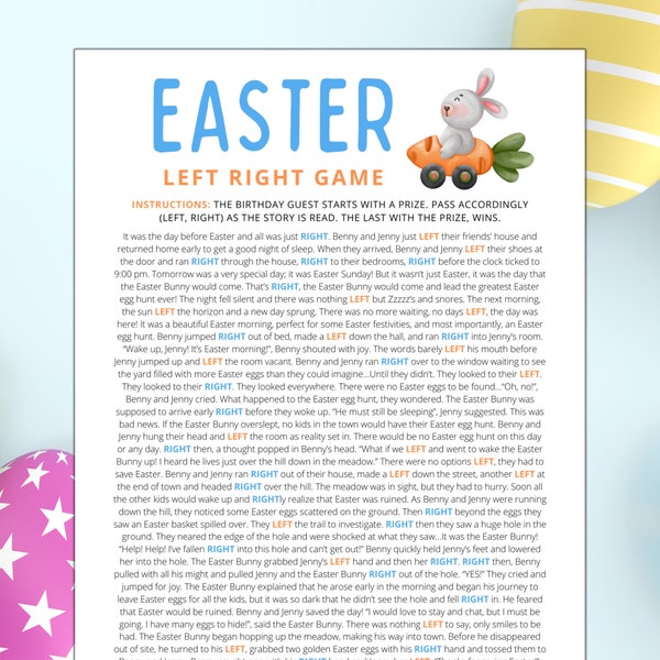 Left Right Easter Game | Easter Games | Right Left Game | Pass the Prize Easter | Easter Game Kids Adults School Work | Easter Party Games