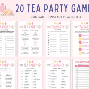 Tea Party Games Tea Party Games Adults Kids Toddler Tea - Etsy