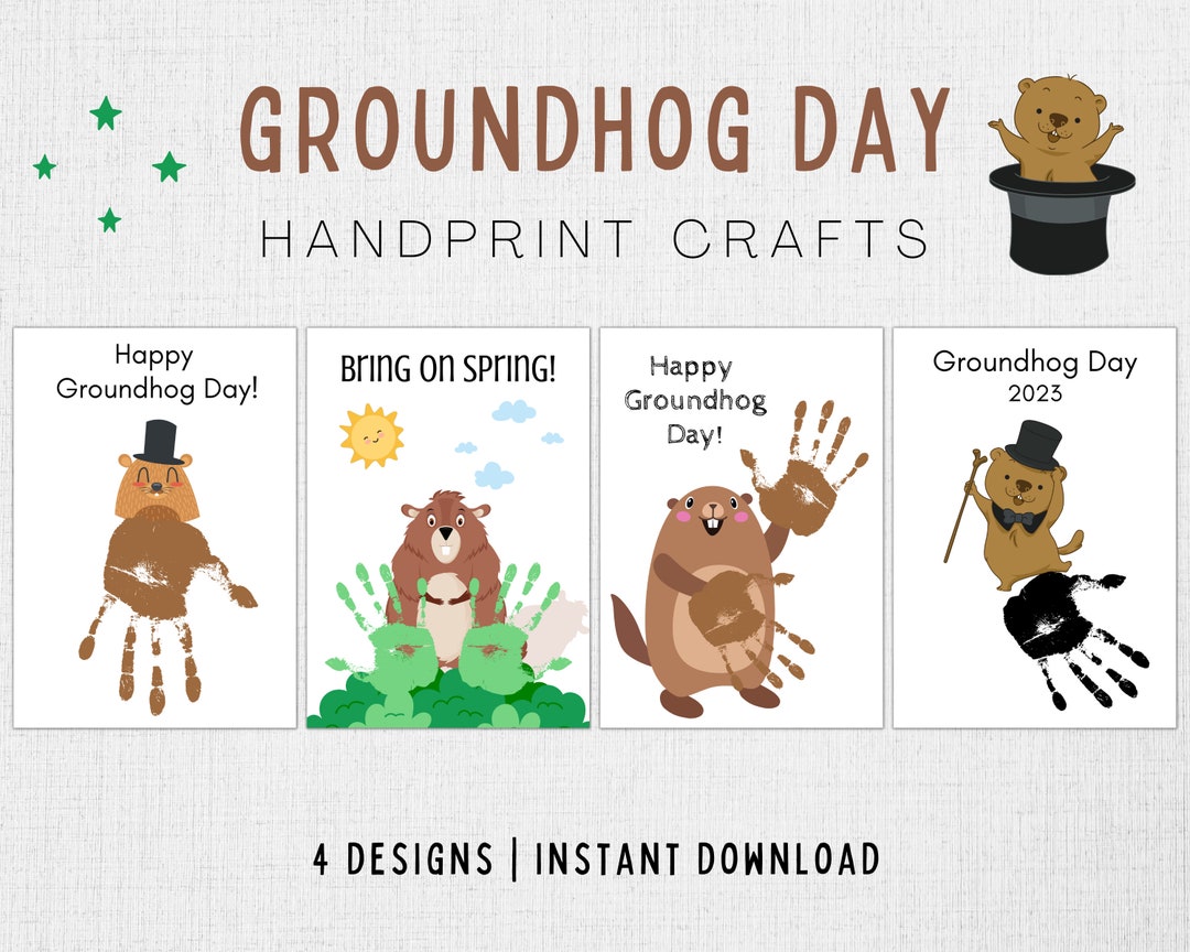 Groundhog Day Handprint Craft  Groundhog Craft  Groundhog