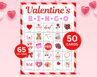 Valentijnsdagbingo: een leuk valentijnsfeestspel (afdrukbaar)