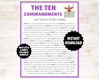 Ten Commandments Bible Game: Left Right Story - Sunday School (Digital Download