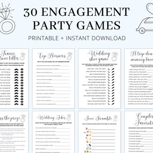 Engagement Party Games Bundle | Engagement Party Games | Proposal Party | Couples Party Games | Fiance Games | Engagement Printable Games