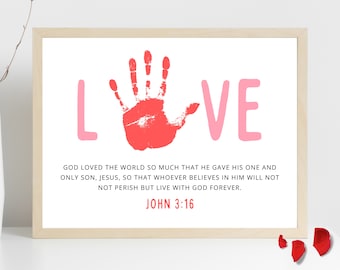 Bible Valentine's Craft | Valentines Handprint Craft | Christian Valentines Craft | Valentines Craft for Kids | Valentines Preschool Craft