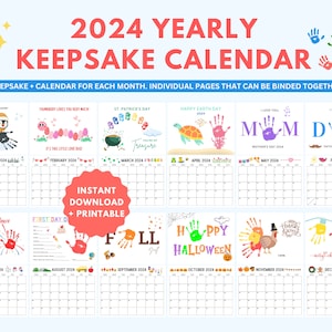 Yearly Handprint Book | Handprint Memory Book | Handprint Art | Handprint Calendar | Handprint Craft | Preschool Craft for Kids | Kids Craft