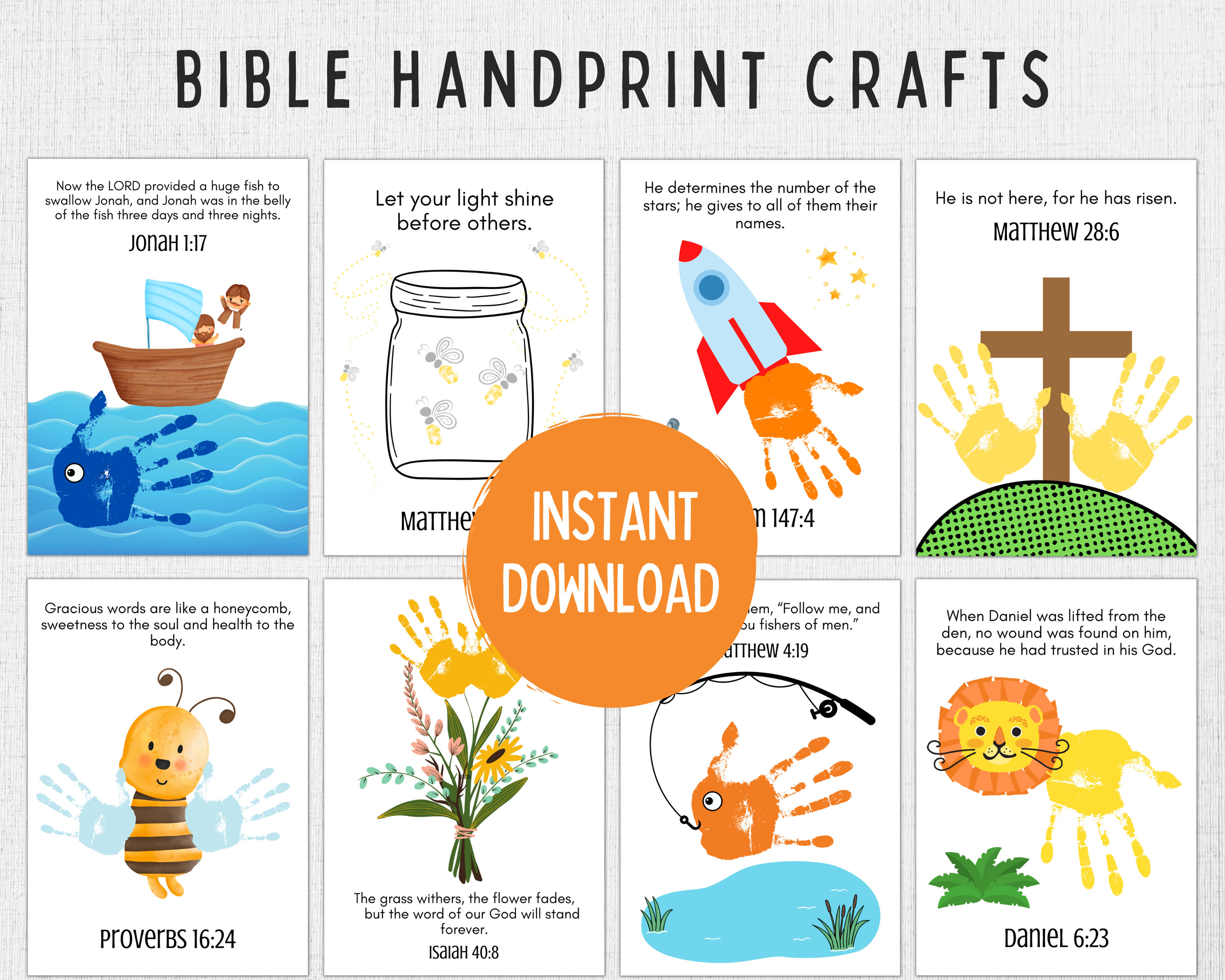 Bible Handprint Craft Bible Craft for Kids Bible Art for Kids Christian  Craft for Kids Bible Activites Kids Preschool Homeschool 