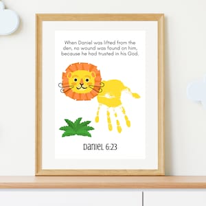 Daniel and the Lions Den Craft | Bible Handprint Craft | Bible Craft for Kids | Bible Art for Kids | Christian Craft for Kids | Printable