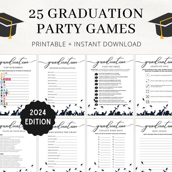 2024 Graduation Games | Graduation Games | Graduation Party Games | Graduation Games 2024 | Class of 2024 Games | Graduation Games Printable