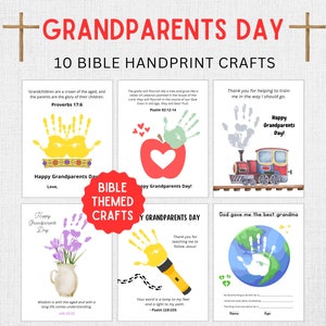 Manualidad bíblica para el Día de los Abuelos / Manualidad con huella de mano para el Día de los Abuelos / Manualidades para el Día de los Abuelos / Manualidad bíblica / Manualidad cristiana para el Día de los Abuelos