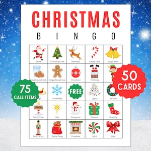 Bingo de Natal | Bingo de Natal para Imprimir | Bingo de Férias | Cartões de Bingo de Natal | Jogo de Bingo de Natal | Jogos de Festa de Natal