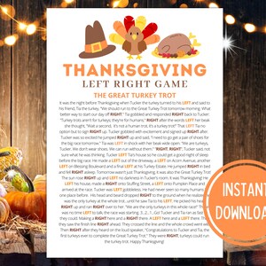 Thanksgiving Left Right Game Thanksgiving Game Thanksgiving Games ...