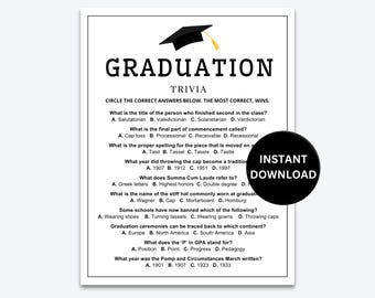 2026 Graduation Trivia Game | Printable Grad Party Activity (Digital Download)