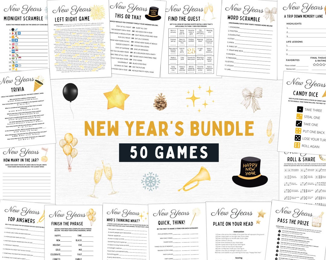 New Years Games | New Years Eve Games | Printable New Years Games | New ...
