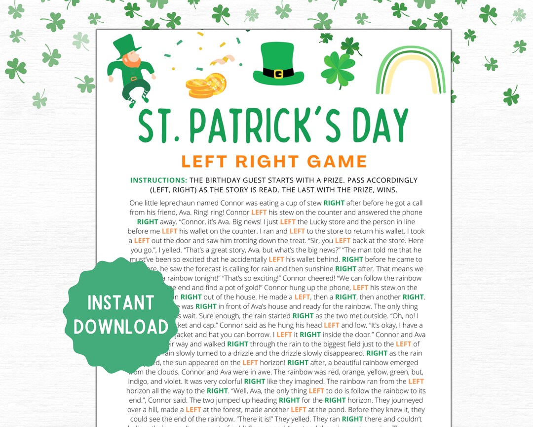 left right game for st patricks day