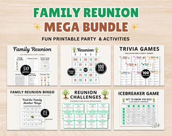 Family Reunion Game MEGA Bundle: Bingo, Trivia, Challenges (Printable)