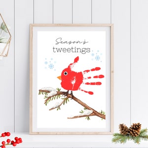 Winter Handprint Craft | Winter Preschool Craft | Winter Craft for Kids | Winter Craft Toddlers | Cardinal Craft | Printable