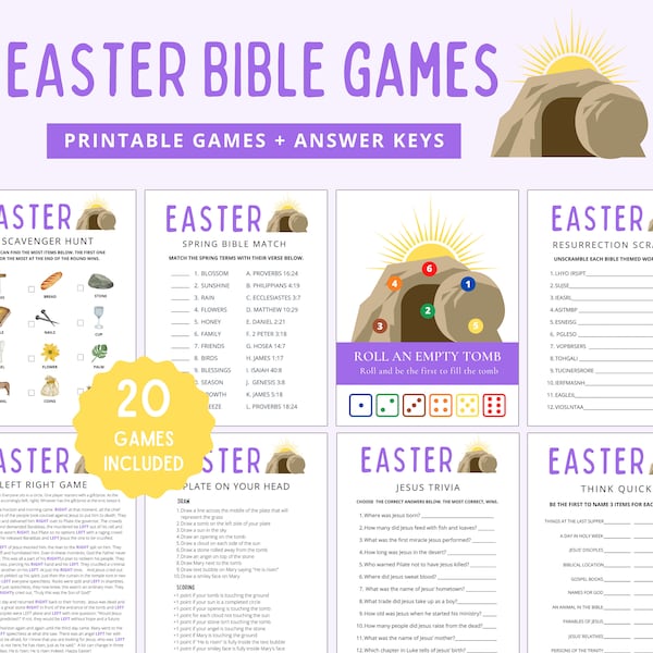 Easter Bible Games | Christian Easter Games | Easter Games | Easter Game Bundle | Church Easter Games | Easter Games Family Kids Adults