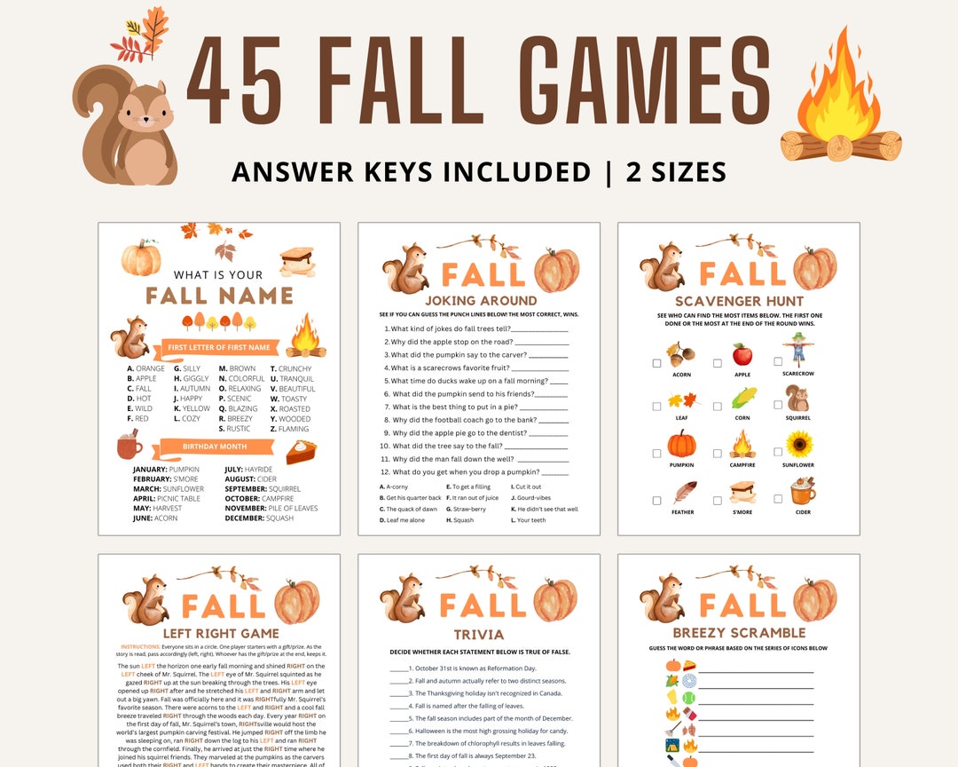 Fall Games Fall Games Printable Fall Party Games Fall Games for Fall Games Fall Games Printable Fall Party Games Fall Games for
