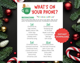Christmas 'What's on Your Phone' Party Game (Digital Download)
