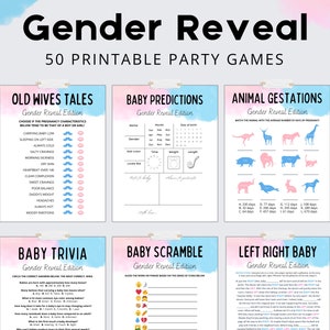 Gender Reveal Games Bundle | Gender Reveal Games | Gender Reveal Party Games | Blue  Pink Gender Reveal | Gender Reveal Ideas | Printable