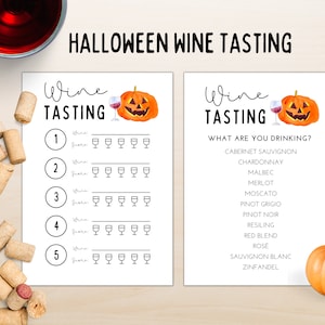 Halloween Wine Tasting Party | Halloween Wine Party | Wine Tasting Score Card | Halloween Girls Night | Halloween Wine Tasting Printable