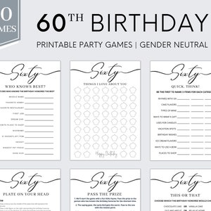 60th Birthday Games 60th Birthday Party Games Born in 1964 Game 60th Birthday Party Sixtieth Birthday Birthday Games Printable image 1