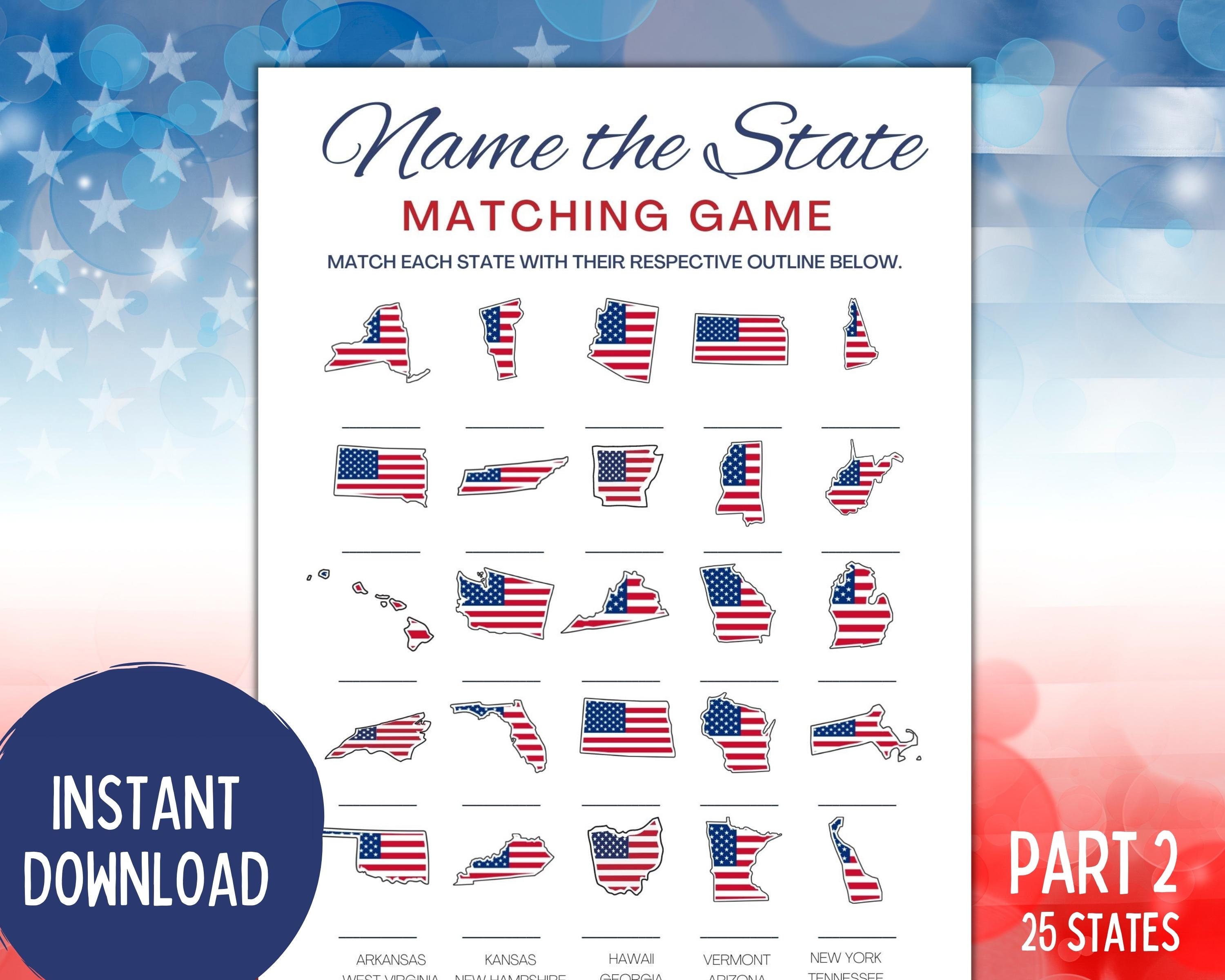 States and Capitals Matching Game | US Geography, Homeschool (digital ...
