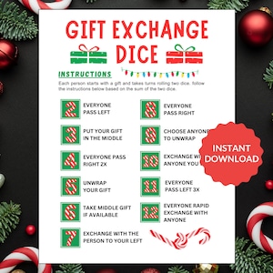 Dobbelstenen ruilen kerstcadeau | Cadeauruilspel | Kerstcadeauspel | Familiespel Kerst | Kerstspel | Spel Kerstochtend