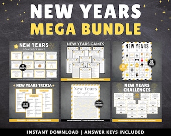 New Years MEGA Bundle: Games, Scavenger Hunt, Trivia, Challenges (Instant Download, PDF Included)