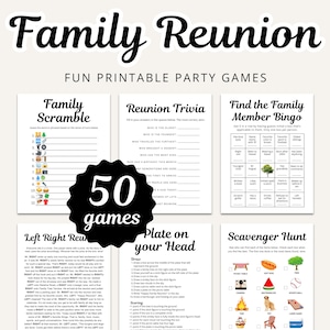 Family Reunion Games | Printable Family Reunion Games | Reunion Games | Family Reunion Activities | Fun Reunion Game | Family Reunion Ideas