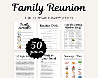Family Reunion Games Bundle | 50 Printable Activities (Digital Download)