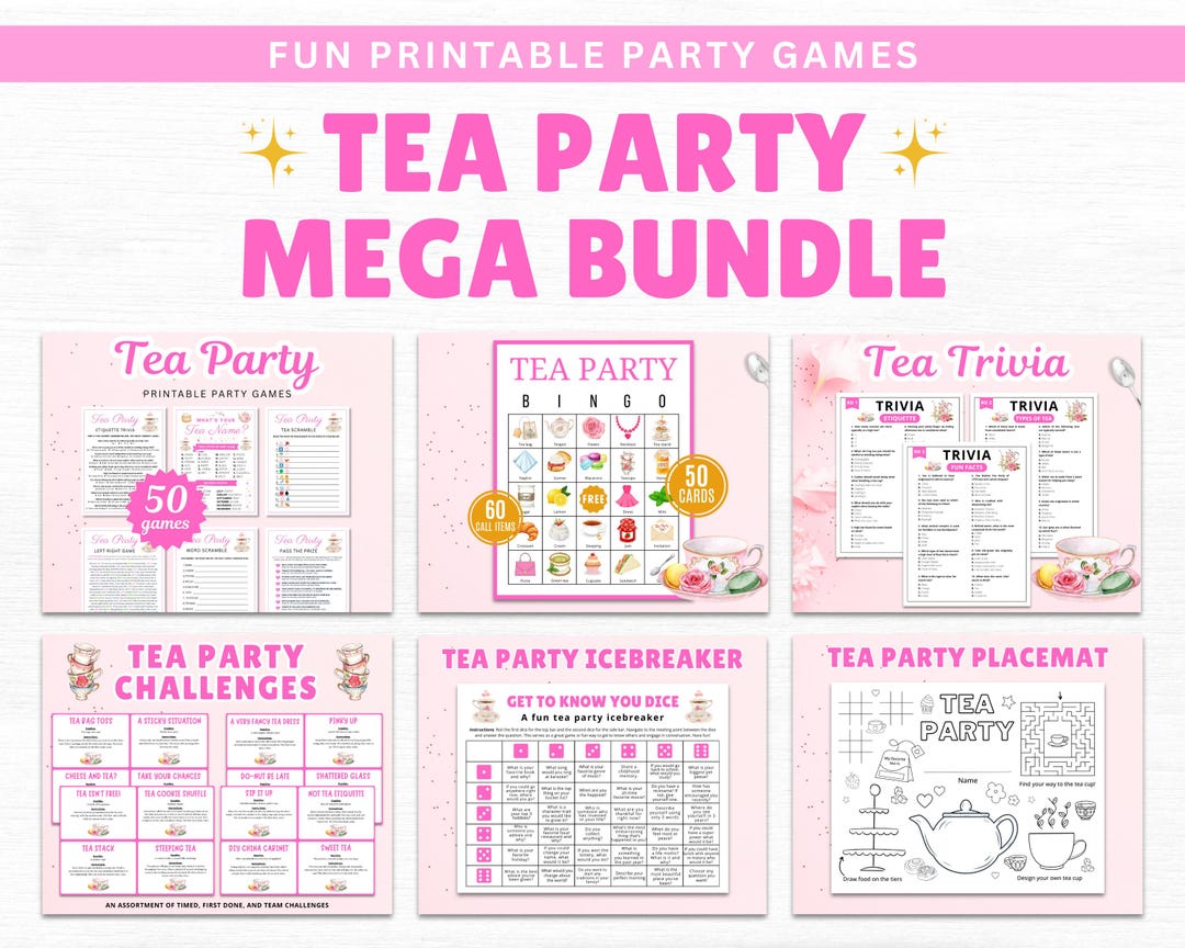 Tea Party Games | Tea Games | Printable Tea Party Games | Tea Party ...